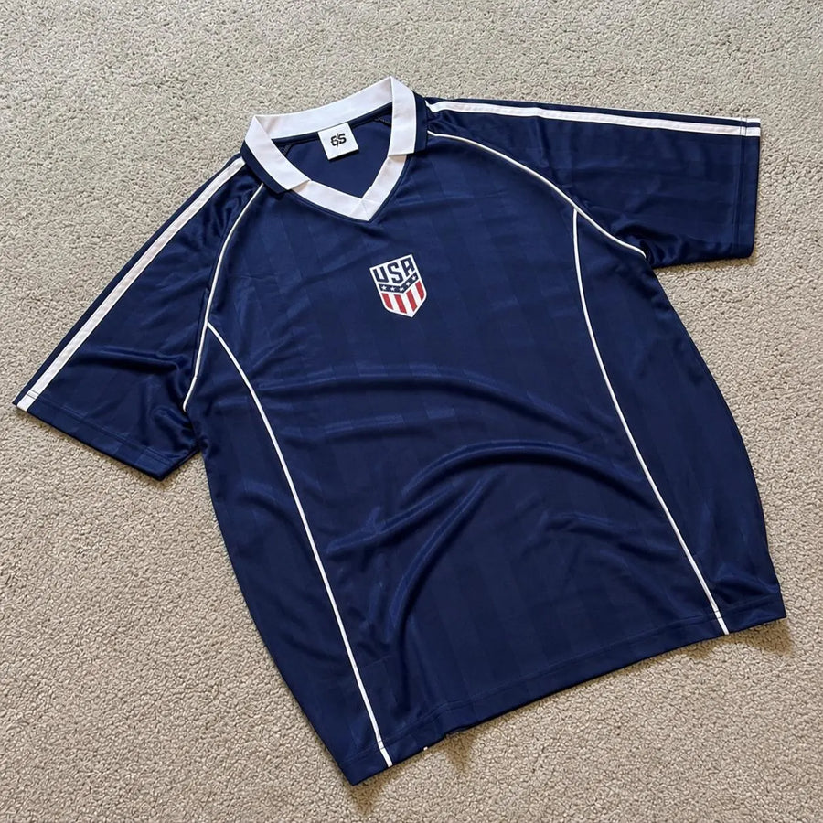 USA Inspired Navy Vintage Football Jersey – Oversized