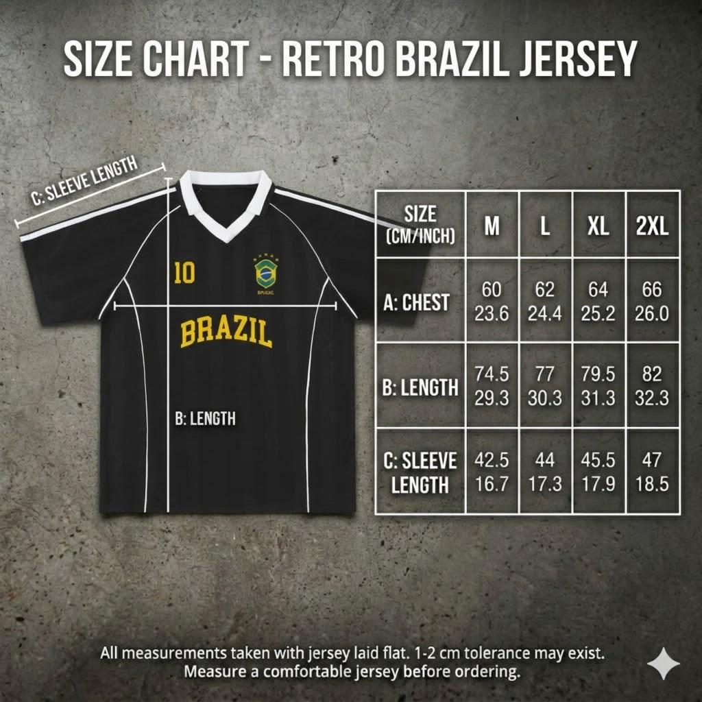 Brazil Inspired Black Vintage Football Jersey – Oversized No. 10