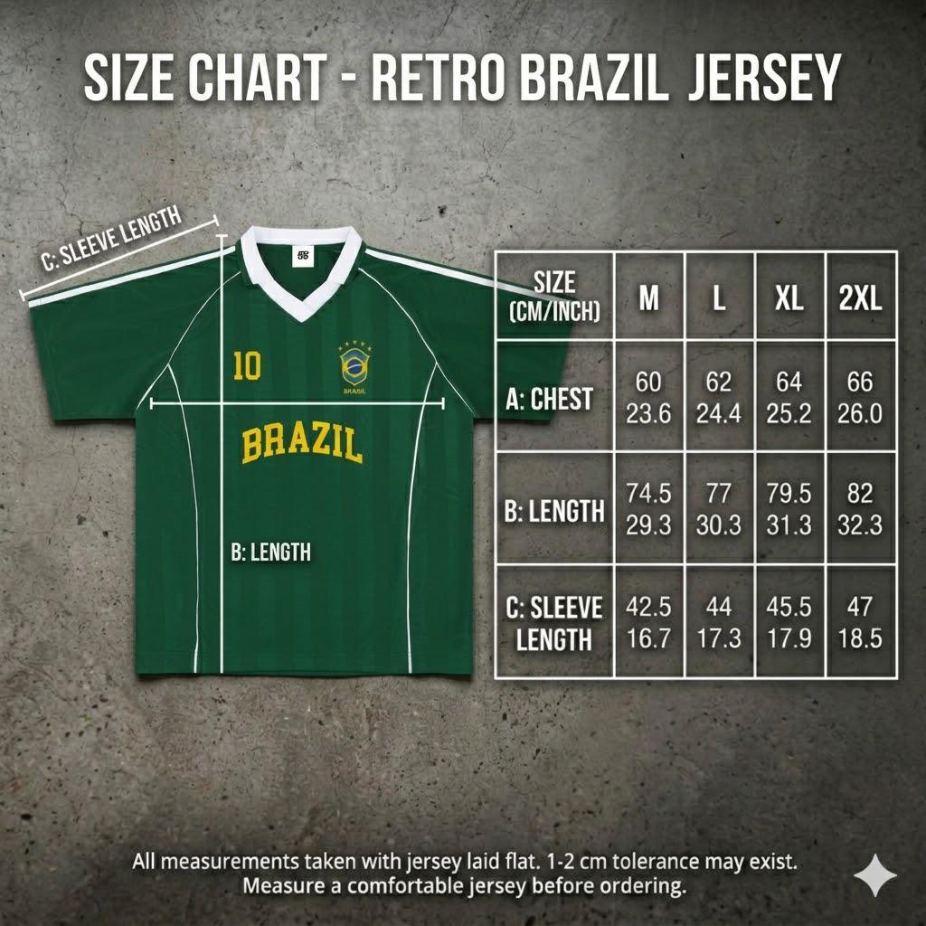 Green Brazil Inspired Vintage Football Jersey – Oversized No. 10