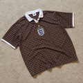 England Inspired Brown Checkered Football Jersey – Oversized