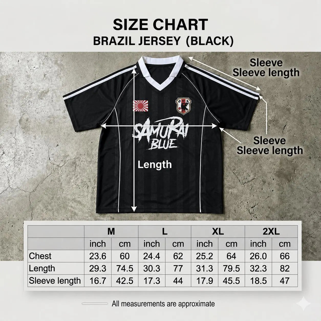 Japan Inspired Black Vintage Football Jersey – Oversized Samurai