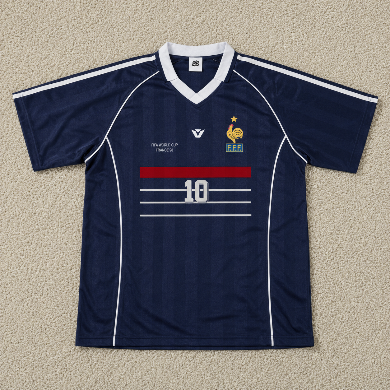 Maillot France 1998 Vintage Bleu Marine – Numéro 10