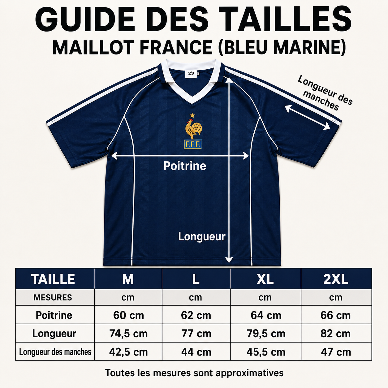 Maillot France rétro bleu marine – Écusson FFF