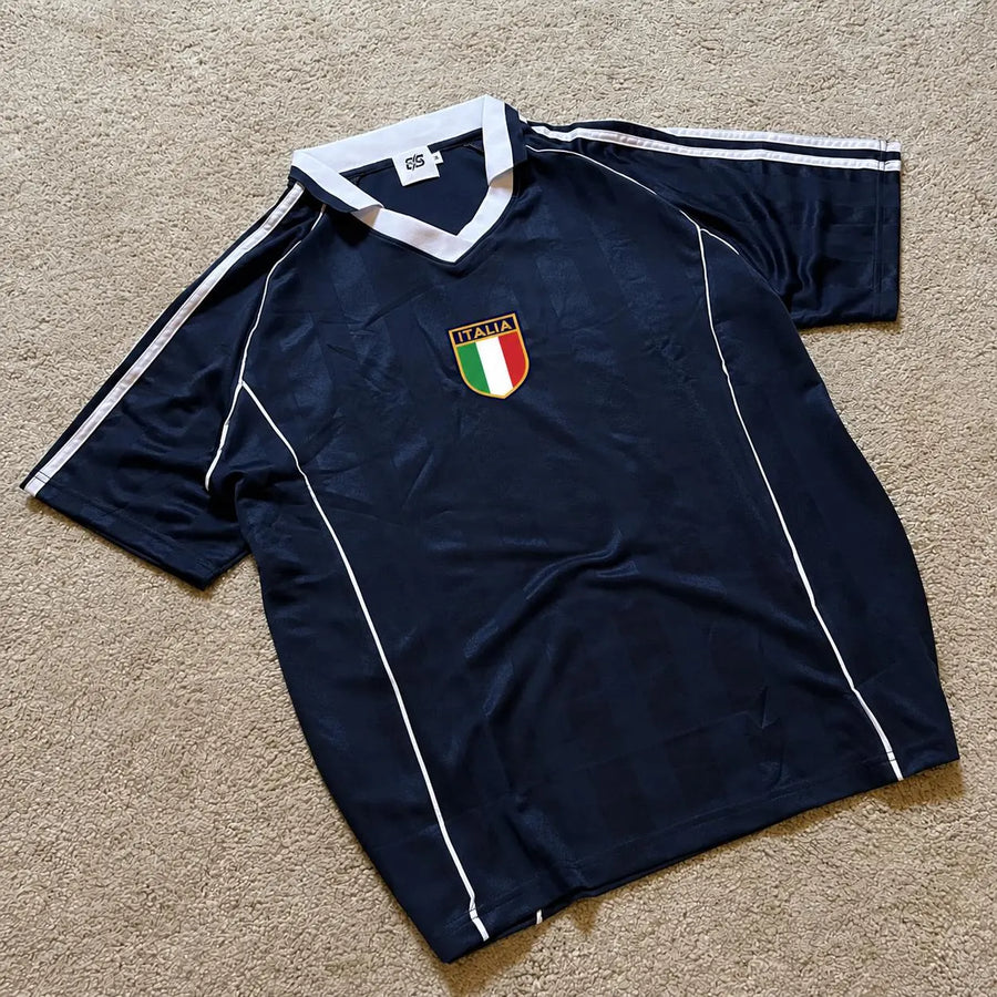 Italy Inspired Navy Heritage Football Jersey – Oversized