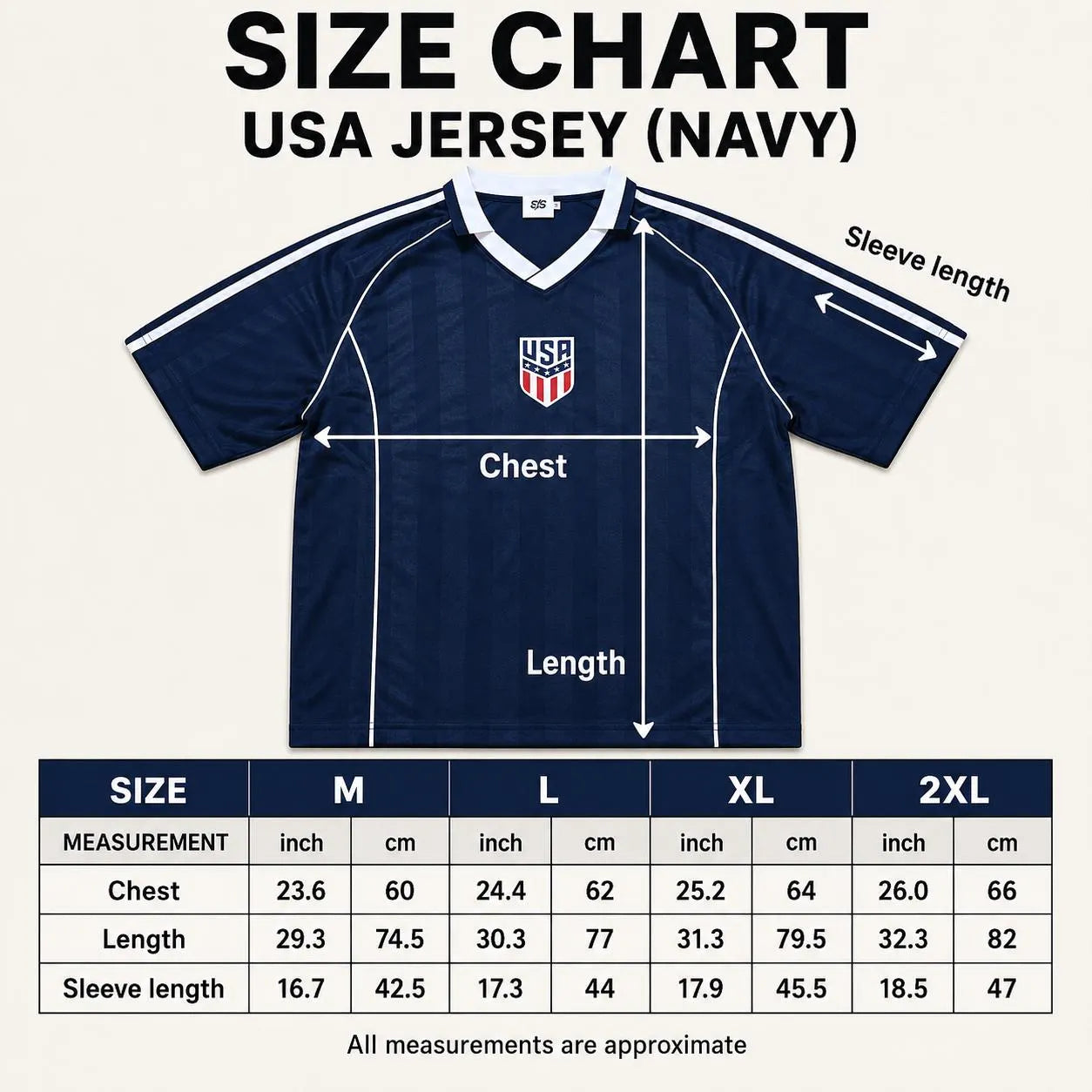 USA Soccer Jersey Navy Blue